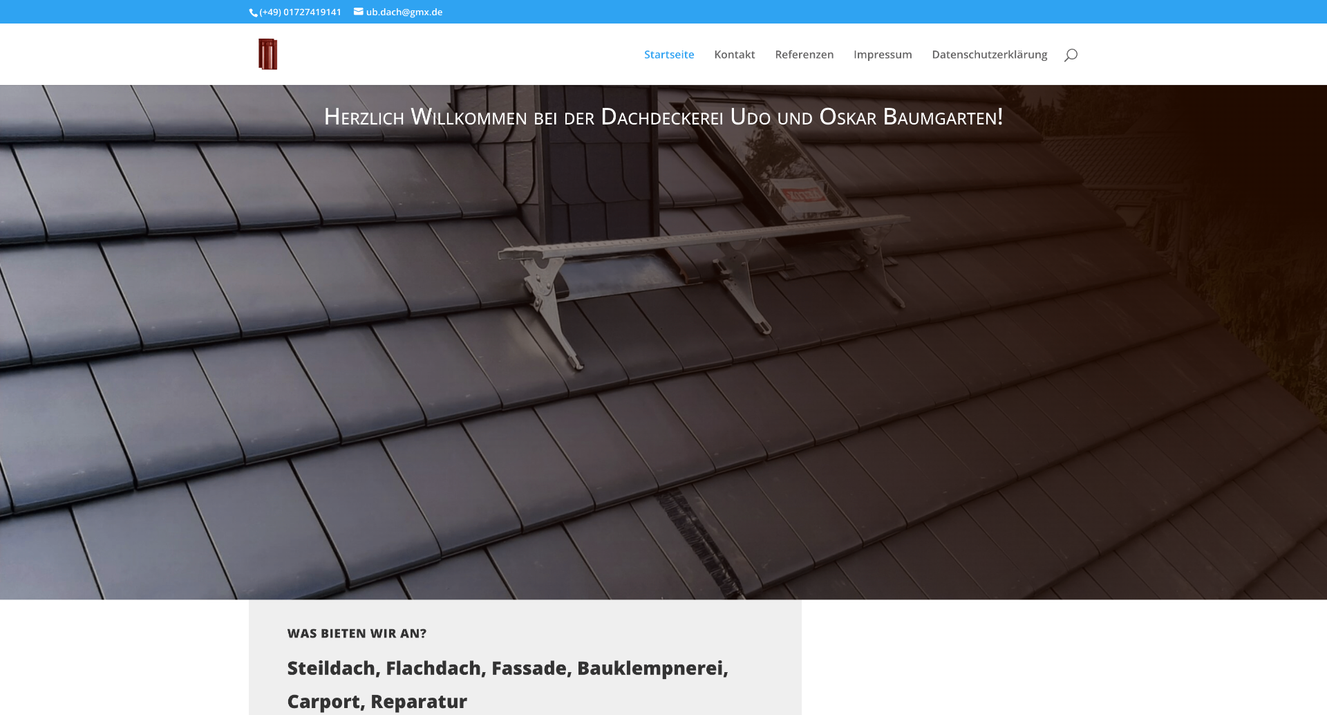 Screenshot Dachdeckerei Baumgarten