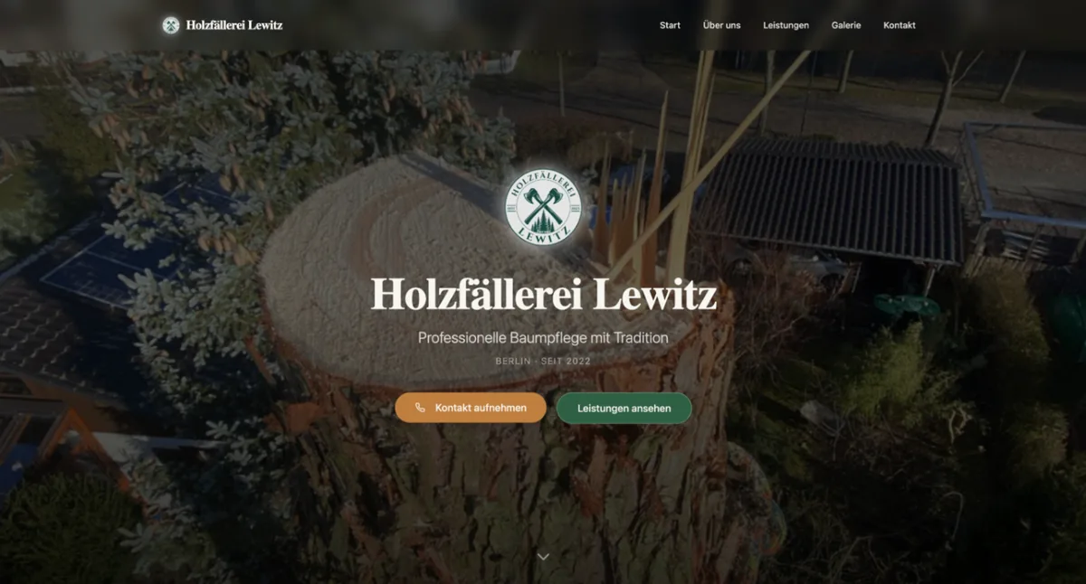 Vorschau der Website Holzfällerei Lewitz